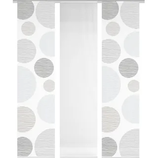 VISION S Schmidt Schiebewand Borden 3er-Set Polyester Grau 60 x 260 cm