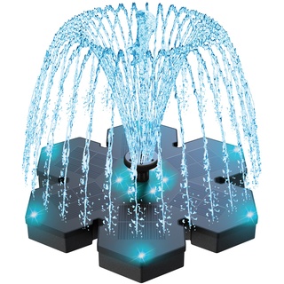 SZMP 2024 NEU Solar Springbrunnen für draussen,3.5W LED-Lichtern Solarbrunnen Teichpumpe mit 8 DIY Effekte,2000mAh Batterie,Solar schwimmender Fontäne Pumpe für Garten,Vogel-Bad,Teich,Fisch-Behälter