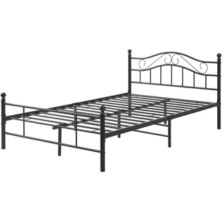 [en.casa] Metallbett Florenz 120x200 cm Schwarz