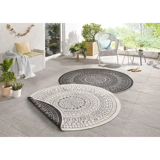 HANSE HOME Porto Wendeteppich Ø 240 cm Schwarz/Weiß