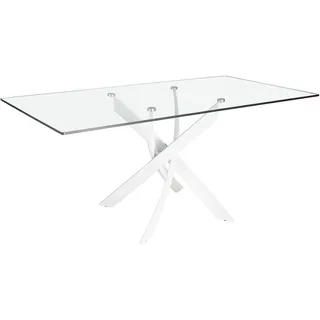 ac angel cerda Esstisch 150 x 75 x 95 cm transparent/weiß