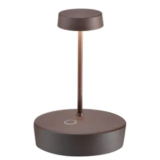 Zafferano, Swap Mini, Wiederaufladbare und Kabellose Tischlampe mit Touch Control, Geeignet für den Innen- und Außenbereich, Stufendimmer, 2200-3000 K, Höhe 14,8 cm, Farbe Corten