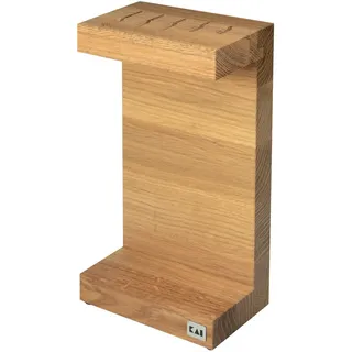 KAI Shun C-Messerblock aus geölter Eiche - Elegante Messeraufbewahrung - Platz für 5 Küchenmesser bis 26 cm Klingenlänge - Rutschfeste Gummifüße - Maße: 17 x 10 x 30