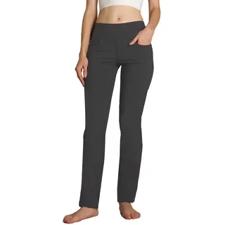 SAFORT Damen Yogahosen Gerade Geschnittene Für Yoga Jogginghose, 4 Hosentaschen Freizeithose, 160cm -182 cm, Grau, S