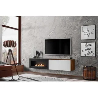 TV Ständer mit Kamin Luxus Neu Design Möbel Holz Modern JVmoebel - Weiß