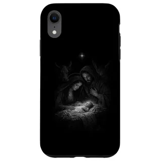 Hülle für iPhone XR Stille Nacht Familie Krippe Weihnachtskrippe Weihnachten Szene