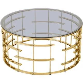 SalesFever Glastisch gold Edelstahl 90 x 42 x 90 cm