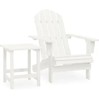 vidaXL Adirondack-Gartenstuhl mit Tisch 0 x 0 x 0 cm Weiß