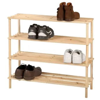 URBAN LIVING Wood & CO Schuhregal, 4 Ebenen, 74 x 26 x 68 cm