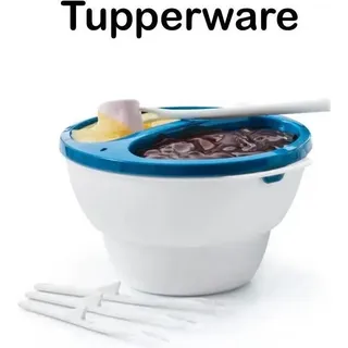 Tupperware C169 Micro Servier & Dip türkis Schokofondue, gekühlte Dips - Türkis, Weiß