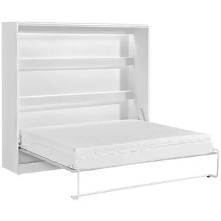 Kaiser Möbel Schrankbett Perfekt 160x200 Ein Horizontales Vereint Weiß , Metall , Nachbildung,Asteiche , Rechteckig , rund , 160x200 cm , Schlafzimmer, Betten, Gästebetten, Klappbetten