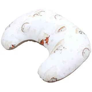 TupTam Baby Stillkissen Klein mit Baumwoll-Bezug, Farbe: Schlafende Baby Tiere/Beige