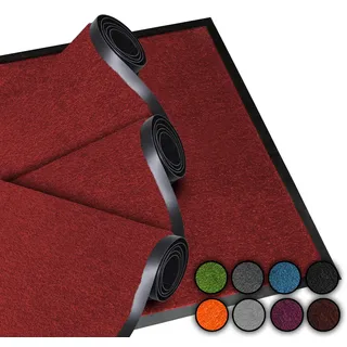 LucaHome Fußmatte für den Eingang, 40 x 60 cm, Rot, 2 Stück, waschbar, für Eingangstür, Küche und Flur, Fußmatte für den Innen- und Außenbereich, origineller Eingangsbereich