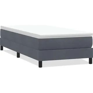 vidaXL Boxspringbett ohne Matratze Dunkelgrau 100x220 cm Samt - Grau
