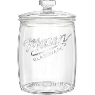 Absovetu Keksdose Glas, 3,5 Liter Bonbonglas mit Deckel Luftdicht Groß | Keksglas mit Deckel, Vorratsgläser mit Deckel, Einmachglas Groß, Mason Jar,für Weihnachten Candy Mehl Waschpulver Süßigkeiten