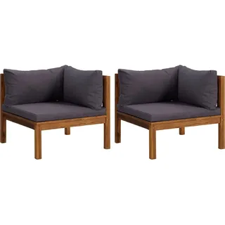 VidaXL 316278, Akazienholz, Stoff, Polyester, Erwachsene & Kinder, 690 mm, 690 mm, 625 mm - Grau