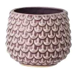 Nordring Retro Übertopf Vintage Pflanztopf für Zimmerplanzen, Sukkulenten Blumentopf Pino S (9,5 cm ø), Mauve, Keramik