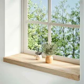 vidaXL Fensterbänke 2 Stk. Unbehandelt 80x25x2 cm Massivholz Eiche - Braun