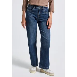 STREET ONE Wide Leg", Jeans mid Blue soft washed), 30,