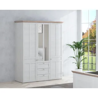 Forte Drehtürenschrank Iloppa 155 x 192,6 x 57,3 cm Braun/Weiß