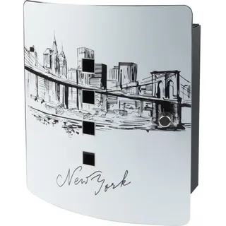 Burg Wächter Schlüsselschrank 21 x 24 cm Schwarz/Silber/Weiß