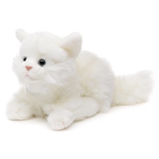 Bild von - Katze weiß, liegend - 20 cm (Länge) - Plüsch-Kätzchen - Plüschtier, Kuscheltier