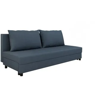 Homesy Schlafsofa Facile mit Bettkasten – Moderne 2-in-1 Couch mit Stauraum, blau , Blau , Holz , 194x48x71 cm , Babymöbel & Kindermöbel, Kinderzimmer & Jugendzimmer, Schlafsofas