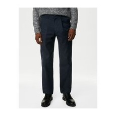 Mens M&S Collection Regular Fit Pleated Heritage Chinos - Navy, Navy - 44-29