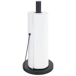 Wenko Küchenrollenhalter Clayton, pulverbeschichtet, Rollenhalter mit sicherem Standfuß und Halterungsstange, 1 Rollenhalter, Farbe: schwarz