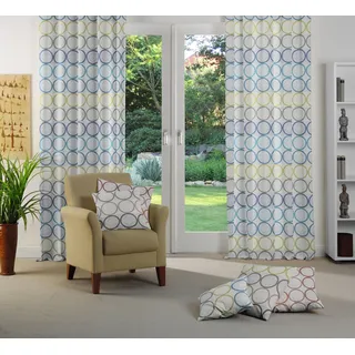 Wirth Vorhang WIRTH "Zirbello" Gr. 1, grün (mint), B:132cm H:145cm, Jacquard, Baumwolle, Polyester, Gardinen