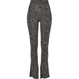 URBAN CLASSICS Zebra Boot Cut Leggings Grau/Schwarz 4XL