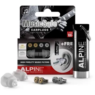 Alpine MusicSafe Gehörschutz Ohrstöpsel für Musiker - Werte dein Musikerlebnis auf ohne Hörschäden zu riskieren - Zwei austauschbare Filterstufen - Hypoallergenes & Wiederverwendbar - Transparent