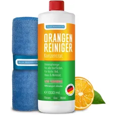 BLUM MANUFAKTUR 1000ml Orangenölreiniger Konzentrat - Vielseitiger, veganer Universalreiniger mit frischem Orangenduft - Umweltfreundlich und hochkonzentriert