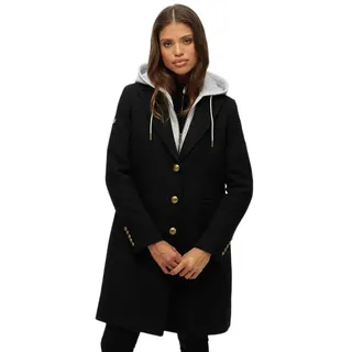 Superdry 2 In 1 Wool Mantel - Black - S