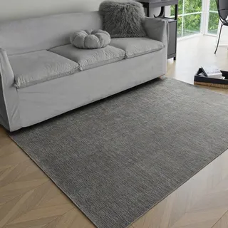 Obundi KüChenteppich Waschbar, 80x120cm, Dunkelgrau Teppich Wohnzimmer, Waschbarer Teppich Kinderzimmer, Teppiche Eingangsbereich Innen, Kurzflor Rechteckiger Carpet Weicher Modern Bedroom