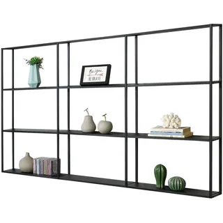 [en.casa] Wandregal Jelsa 160 x 18 x 110 cm Schwarz