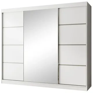 beautysofa Schiebetürenschrank PACO 250 x 215 x 61 cm Weiß