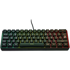 SureFire Kingpin X1 60% Gaming Tastatur Spanish, Gaming Multimedia Keyboard klein & mobil, RGB-Tastatur mit Beleuchtung, 25 Anti-Ghosting-Tasten, spanisches Layout QWERTY