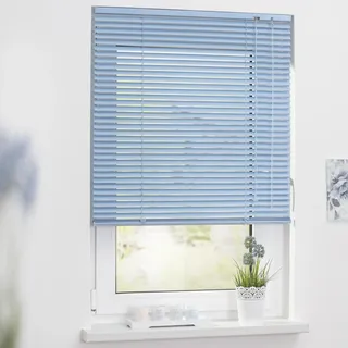Jalousie LICHTBLICK ORIGINAL "Jalousie Aluminium" Gr. 6, blau (blau, blau, weiß), B:110cm H:130cm, Jalousien, Jalousie, abdunkelnd