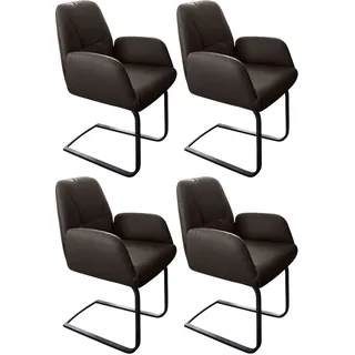 Freischwinger W.SCHILLIG "ole", braun (braun z59, schwarz pulverbeschichtet), B:63cm H:90cm T:64cm, Longlife Xtra-Leder Z69: Das feinnarbige, gedeckte Softleder Z69 besticht durch seine außergewöhnliche Weichheit im trendigen »Vintage-Look«, Hautstärke 0, 9 - 1, 1 mm;Longlife Xtra-Leder Z79: Das Z79 gehört zu der Familie der Anilin-Touch-Leder, die durch ihren besonders angenehmen Griff überzeugen, Hautstärke 1, 1 - 1, 3 mm;Longlife Xtra-Leder Z59: Glattleder mit modischer Prägung. Hautstärke 0, 9 - 1, 1
