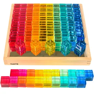 TickiT Gem Cube Spiegeltablett, M, Mehrere Farben, Einschließlich Blau, Rot und Grün