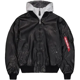 Alpha Industries Lederjacke MA1 D-Tec (Sale) schwarz/grau, Größe S