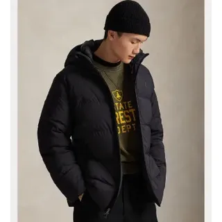 Polo Ralph Lauren für Herren. 710967773003 Matter gesteppter Daunenmantel schwarz (S), Lässig, Polyester