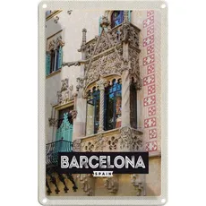 Blechschild 20x30 cm - Barcelona Spain Architektur Tourismus