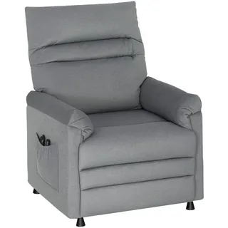 Homcom Massagesessel mit Neigung aus Samt Grau , Textil , Füllung: Polyester,Schaumstoff , 82x106x99 cm , Wohnzimmer, Sessel, Massagesessel