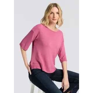 BOSS Sweatshirt, U-Boot-Ausschnitt, feine Struktur, lila