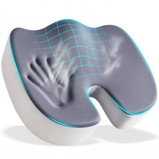 Sitzkissen Orthopädisch, Ergonomisches Sitzkissen, Steißbeinkissen (Grau) | Ergonomisch, Gleichmäßige Druckverteilung, Steißbeinentlastung, Für Büros, Autos, Stühle, Rollstühle