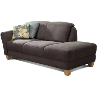 CAVADORE Recamiere Gootlaand, Recamiere mit Federkern und Armteil links im Landhausstil, 194 x 84 x 91, dunkelgrau