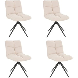 Home Deluxe Esszimmerstuhl drehbar 4er Set NODA - Creme