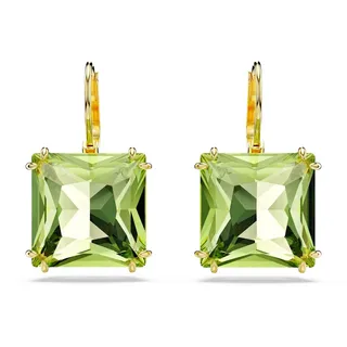 Swarovski Millenia Drop-Ohrhänger, Kissenschliff, Grün, Goldlegierungsschicht